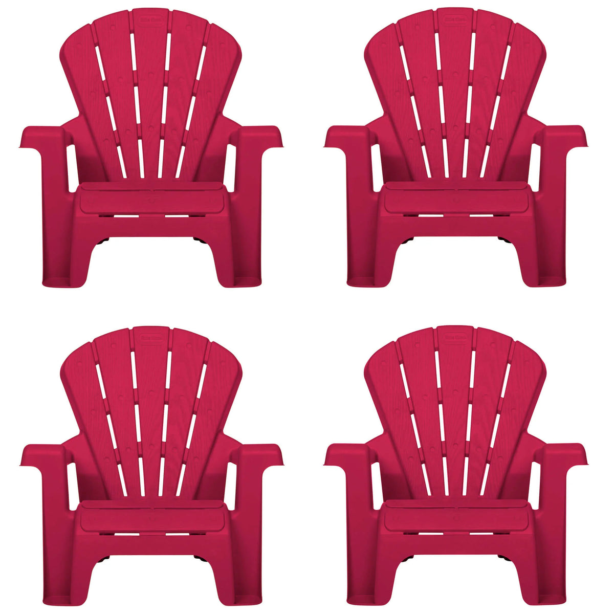 Garden Chairs - Red 4 Pack